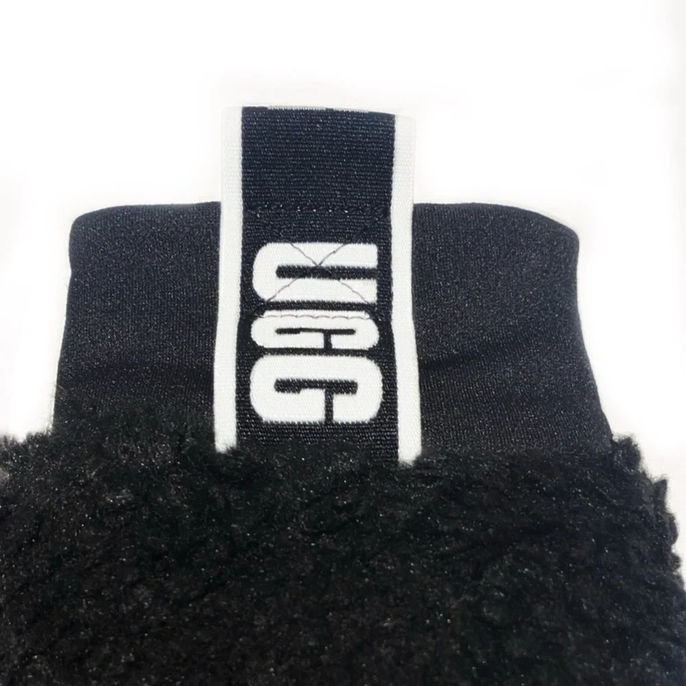 UGG Black Faux Shearling Mittens NWT